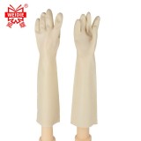 威蝶 55cmB白色加厚勞保手套天然乳膠防水防污耐磨耐酸堿手套 50厘米加厚