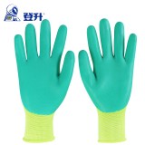 登升 #989透氣王乳膠發(fā)泡手套高彈力加厚耐磨防滑工作耐用柔軟勞保手套